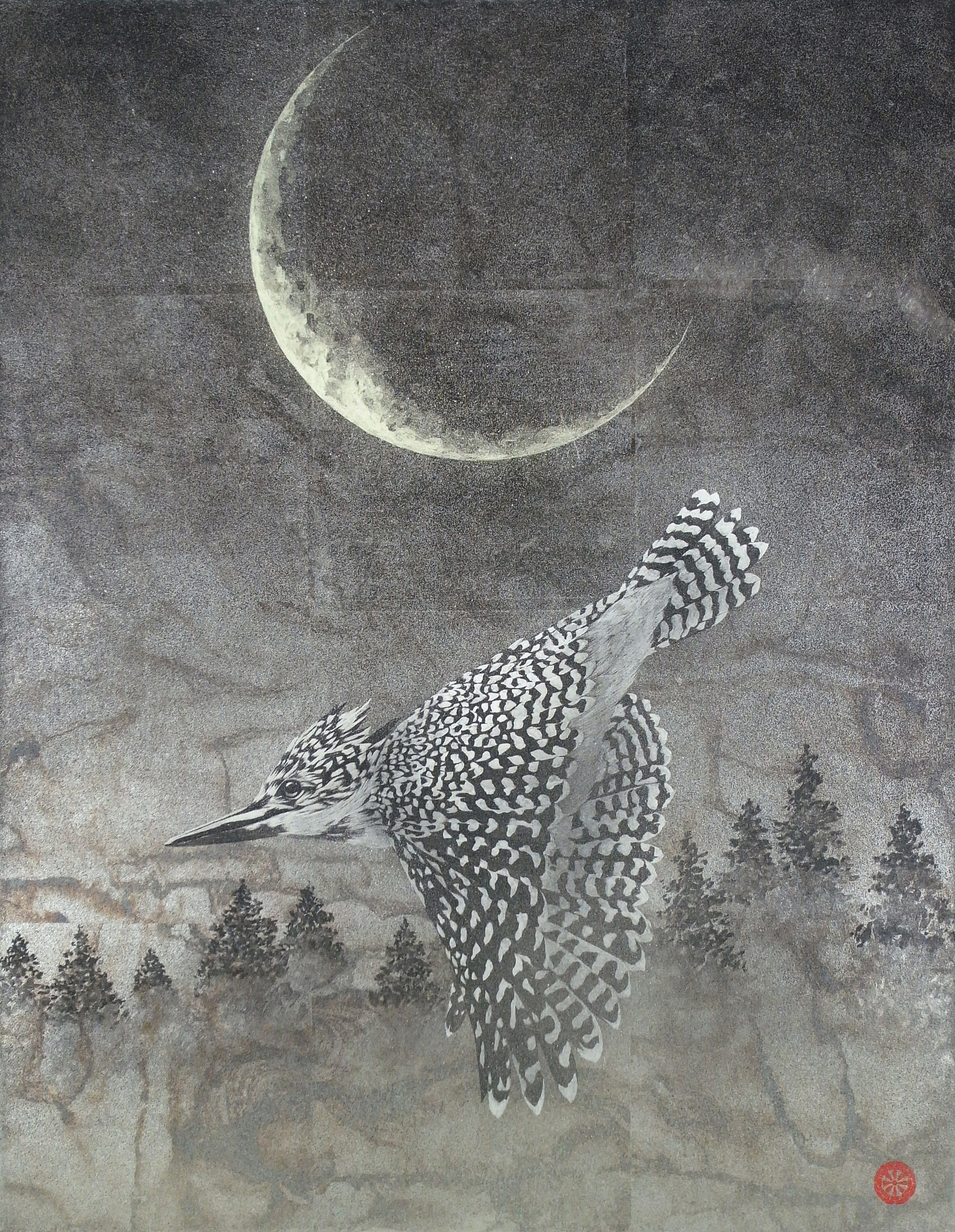 月光下的猫头鹰,老虎和龙与金泽隆(takashi kanazawa)