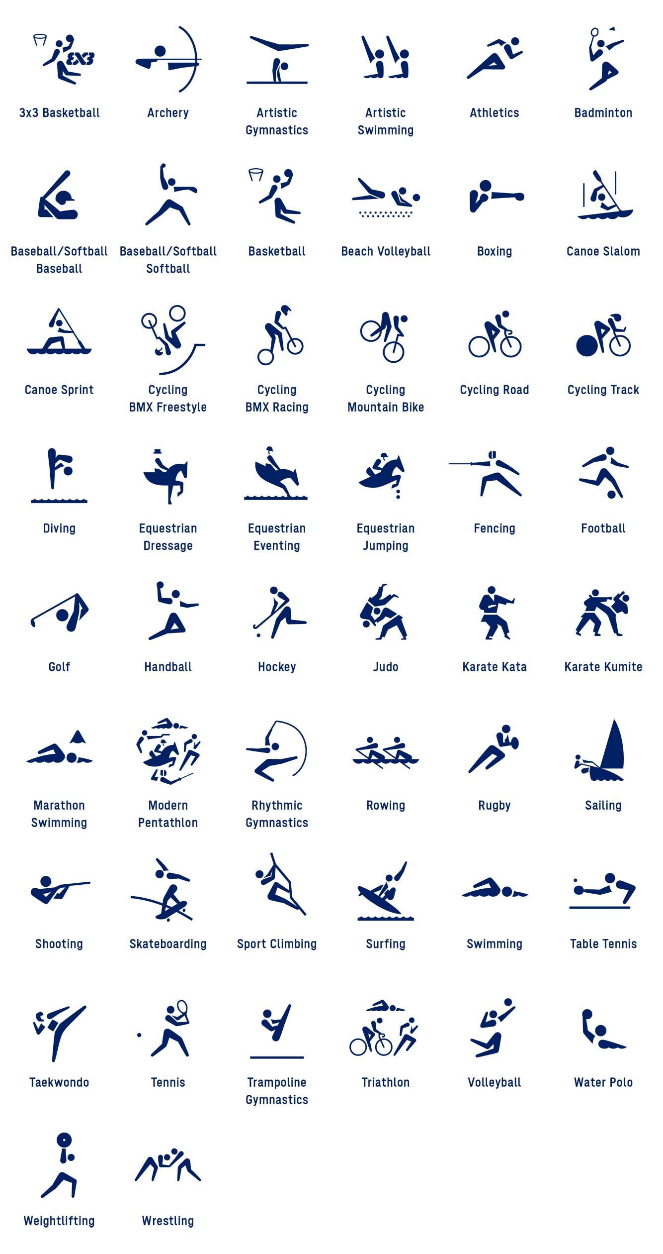 2020东京奥运会体育图标公布
