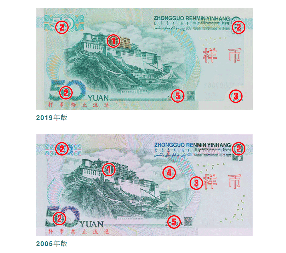新版第五套人民币,优化结构层次与效果,提高整体防伪性能!