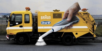 口腔牙刷街道清扫器---创意广告设计